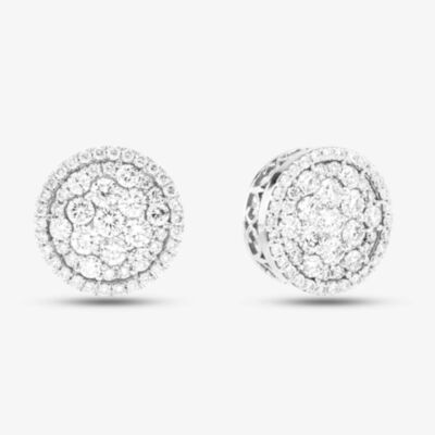 Pre-Owned 14ct White Gold Brilliant Cut Diamond Round Stud Earrings 43171176