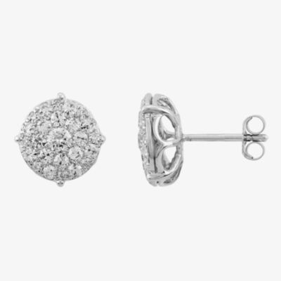 Pre-Owned 14ct White Gold 1.80ct Pave Diamond Stud Earrings 4317137