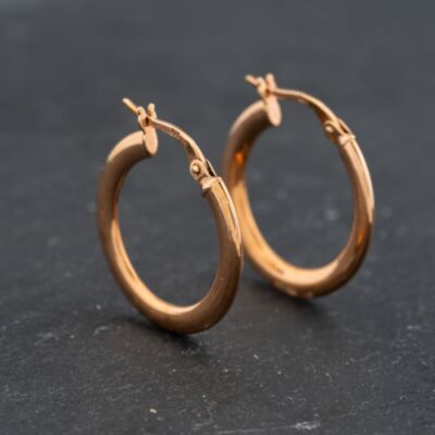 Pre-Owned 9ct Rose Gold 22mm Hoop Earrings 43171413