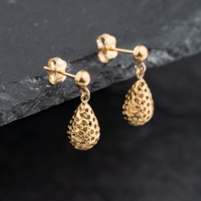 Pre-Owned Yellow Gold 19mm Tear Drop Dropper Earrings 43171433