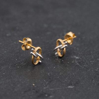 Pre-Owned Two Colour Gold 8.5mm Stud Earrings 43171438