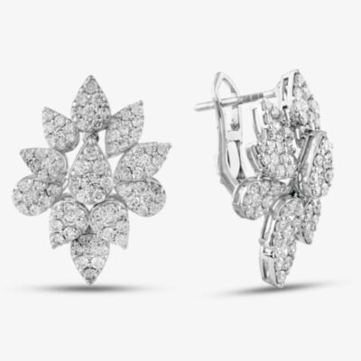 Pre-Owned 14ct White Gold 2.25ct Brilliant Cut Diamond Cluster Spray Stud Earrings 431715526
