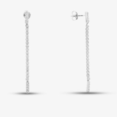 Pre-Owned 14ct White Gold 1.00ct Brilliant Cut Diamond Dropper Earrings 4317170