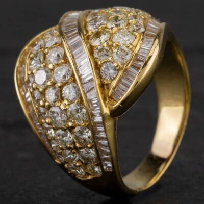 Pre-Owned 14ct Yellow Gold Fancy Diamond Cluster Ring 4328534