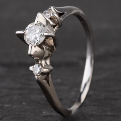 Pre-Owned 9ct White Gold Diamond Single Stone Ring 4328626