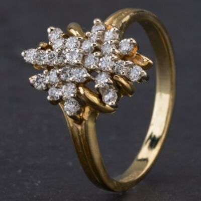 Pre-Owned 14ct Yellow Gold Diamond Cluster Ring 4328657