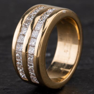 Pre-Owned 18ct Yellow Gold Diamond 2 Row Ring 4328671