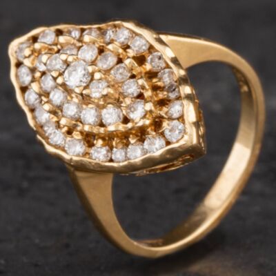Pre-Owned 14ct Diamond Marquise Shape Fancy  Cluster Ring 4328747