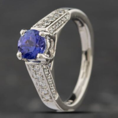 Pre-Owned Platinum Tanzanite & Brilliant Cut Diamond Dress Ring 43411007