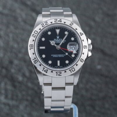 Pre-Owned Rolex Mens Explorer II Black Dial Bracelet Watch 16570