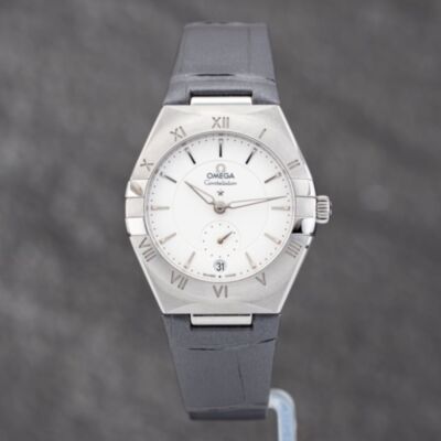 Pre-Owned OMEGA Ladies Constellation Grey Leather Strap Watch 131.13.34.20.02.001