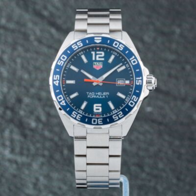Pre-Owned TAG Heuer Mens Formula 1 Blue Bracelet Watch WAZ1010