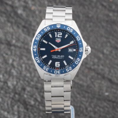 Pre-Owned TAG Heuer Mens Formula 1 Blue Dial Silver Bracelet Watch WAZ1010