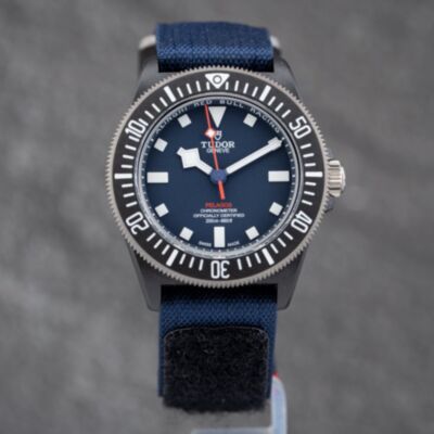 Pre-Owned Tudor Mens Pelagos FXD Blue Fabric Strap Watch M25707KN-0001