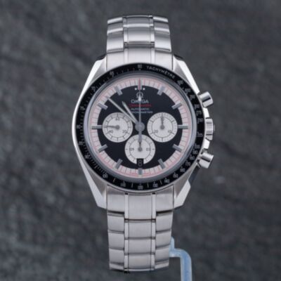Pre-Owned OMEGA Mens Speedmaster Michael Schumacher Legend Black Dial Bracelet Watch 3507.51.00