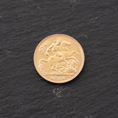 Pre-Owned 22ct Yellow Gold 1910 King Edward VII Half Sovereign Coin 47011188