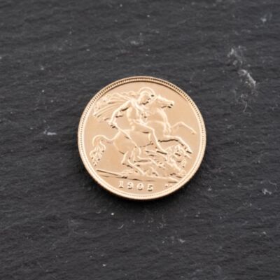 Pre-Owned 22ct Yellow Gold 1905 Edward VII Half Sovereign Coin 47011201