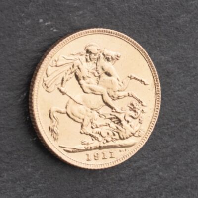 Pre-Owned 22ct Yellow Gold 1911 George V Full Sovereign Coin 47021182