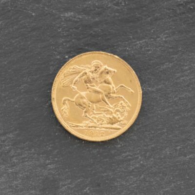 Pre-Owned 22ct Yellow Gold 1912 George V Full Sovereign Coin 47021191