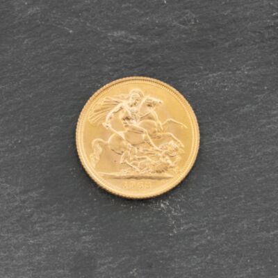 Pre-Owned 22ct Yellow Gold 1963 Queen II Elizabeth Full Sovereign Coin 47021195