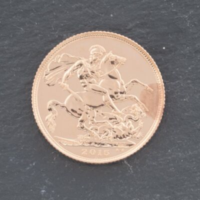 Pre-Owned 22ct Yellow Gold 2015 Queen Elizabeth II Full Sovereign Coin 47021214