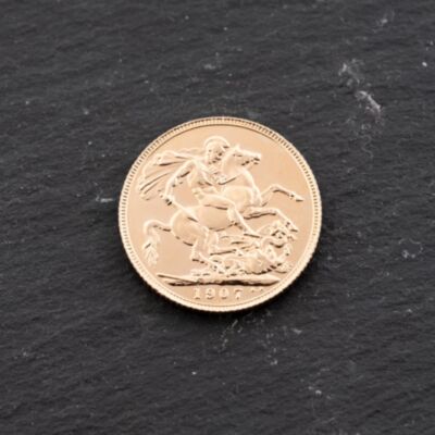 Pre-Owned 22ct Yellow Gold 1907 Edward VII Full Sovereign Coin 47021268