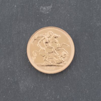 Pre-Owned 22ct Yellow Gold 1980 Queen Elizabeth Full Sovereign Coin 47021281