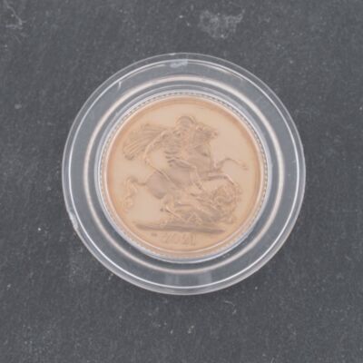 Pre-Owned 22ct Yellow Gold 2021 Queen Elizabeth Half Sovereign Boxed Coin 47021286