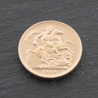 Pre-Owned 22ct Yellow Gold 1968 Queen Elizabeth Full Sovereign Coin 47021293