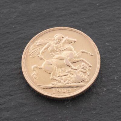 Pre-Owned 22ct Yellow Gold 1903 King Edward Full Sovereign Coin 47021296
