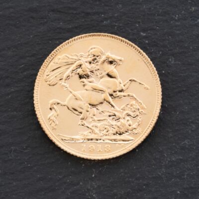 Pre-Owned Yellow Gold George V 1913 Full Sovereign Coin 47021305