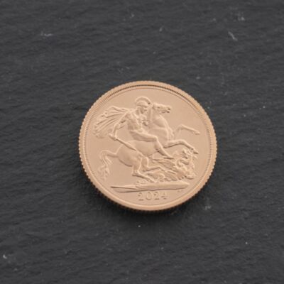 Pre-Owned 22ct Yellow Gold King Charles III 2024 Full Sovereign Coin 47021321