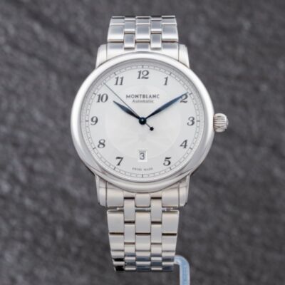 Pre-Owned Montblanc Mens Star Legacy Silver Dial Bracelet Watch 117324