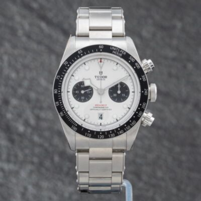 Pre-Owned Tudor Mens Black Bay White Dial Bracelet Watch M79360N-0012