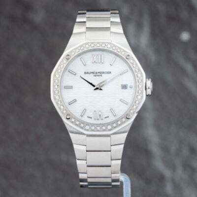 Pre-Owned Baume & Mercier Ladies Riviera Mother Of Pearl Dial Bracelet Watch 10662