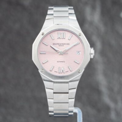 Pre-Owned Baume & Mercier Ladies Riviera Pink Dial Bracelet Watch 10675