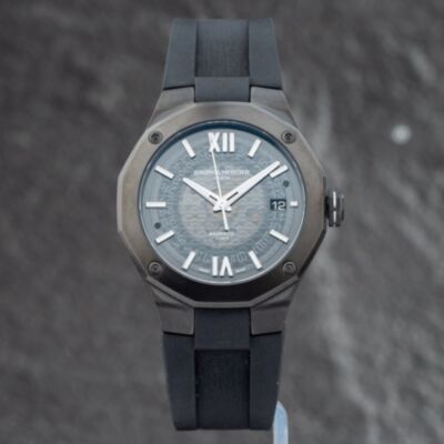 Pre-Owned Baume & Mercier Mens Riviera Skeleton Dial Rubber Strap Watch 10617