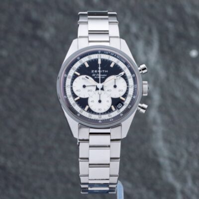 Pre-Owned Zenith Mens Chronomaster Black Dial Silver Bracelet Watch 03.3200.3600/21.M3200