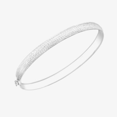 9ct White Gold Diamond-Cut Bangle 5.32.0779