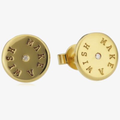 Gold Plated Silver Cubic Zirconia Make A Wish Studs ESER92346B000