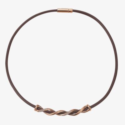 Esprit Rose Gold Plated Cubic Zirconia Twist Necklet ESNL92244B390