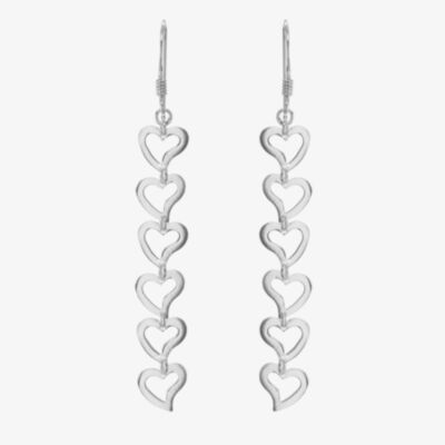 Sterling Silver Open Heart Dropper Earrings 8.54.0939