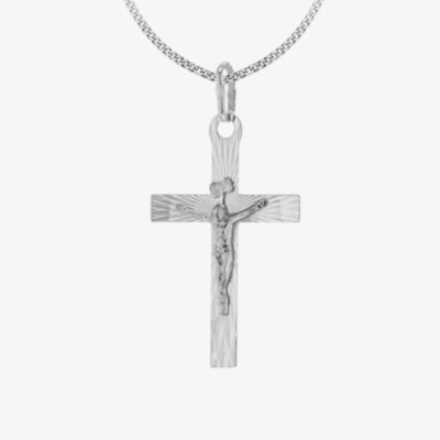 Sterling Silver Diamond-Cut Crucifix Pendant 8.64.3061