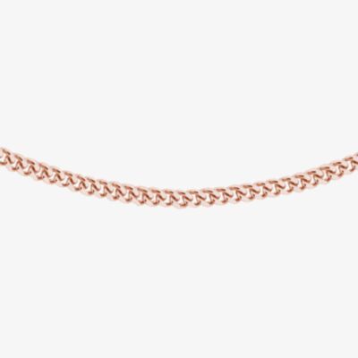 Sterling Silver Rose Gold Panza Curb Chain Necklace 8.91.0373