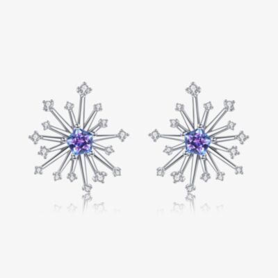 Fei Liu Carpe Diem Silver Crystal Sparkler Stud Earrings CAR-925R-203-SWCZ