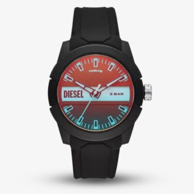 Diesel Mens Three Hand Black Silicone Watch DZ1982