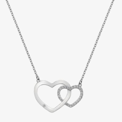 Hot Diamonds Striking Interlocking Hearts Topaz Necklace DN128