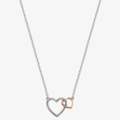 Hot Diamonds Silver & Rose Gold Plated Togetherness Open Heart Pendant DP732