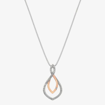 Hot Diamonds Silver & Rose Gold Plated Harmony White Topaz Pendant DP734