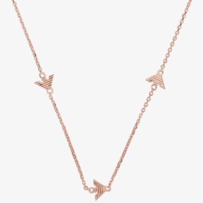 Emporio Armani Ladies Tiny Shiny Logo Rose Gold Tone Necklace EG3502221